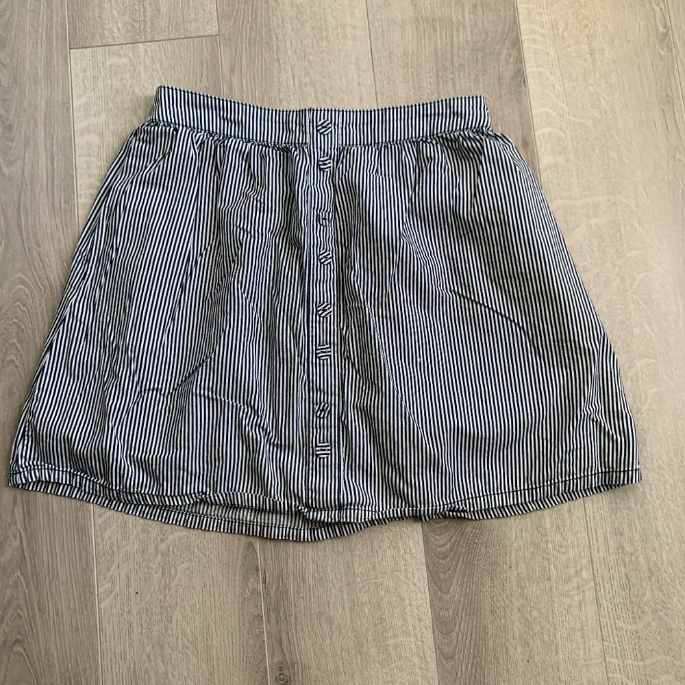Striped button down skirt